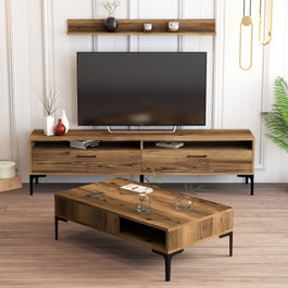 Hanah Home Istanbul Conjunto de Muebles de Salón Nogal